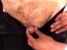 Sweet niece gives her disabled uncle a handjob