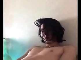 Teen boy playing on webcam